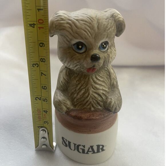 Vintage 1980s Jasco Critter Bells Sugar Cute Puppy Dog Bisque Porcelain Ceramic - Picture 7 of 7